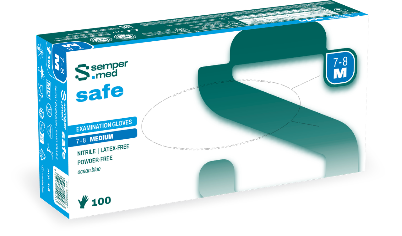 Rękawiczki Nitrylowe SEMPERGUARD Force Blue / Nitrile Comfort (100 szt.) - obrazek 3